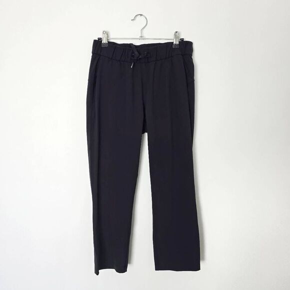 Lululemon On The Fly 7/8 Crop Ankle Pants Women's 4 Black Drawstring Stretch - Picture 1 of 7